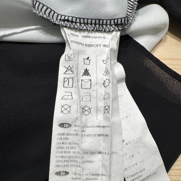 Joseph Ribkoff Top Women 10 Black White Tank V-Neck Layered Lined Sleeveless - Picture 12 of 12